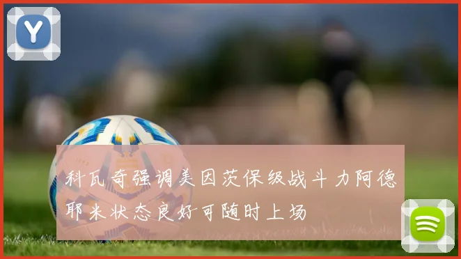 科瓦奇强调美因茨保级战斗力阿德耶米状态良好可随时上场